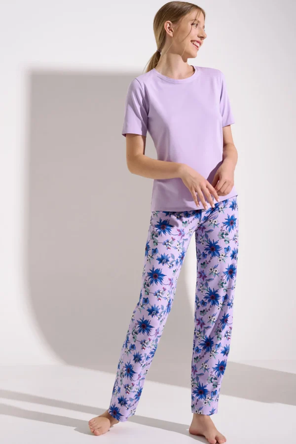 Pyjama mit Schlafshirt und Hose »Flowers«