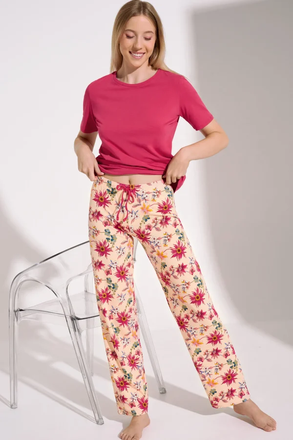 Pyjama mit Schlafshirt und Hose »Flowers«