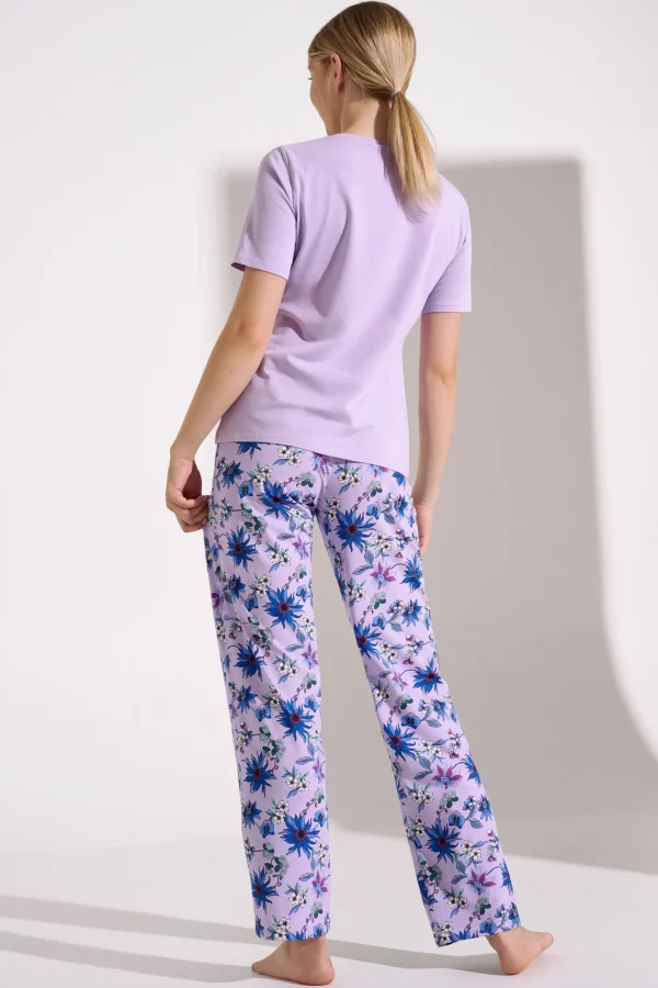 Pyjama mit Schlafshirt und Hose »Flowers«