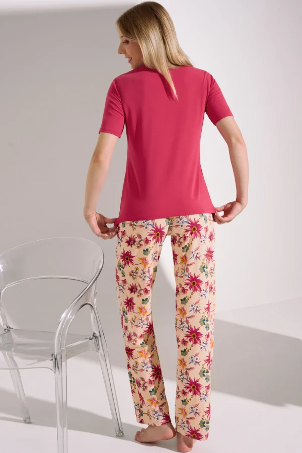 Pyjama mit Schlafshirt und Hose »Flowers«