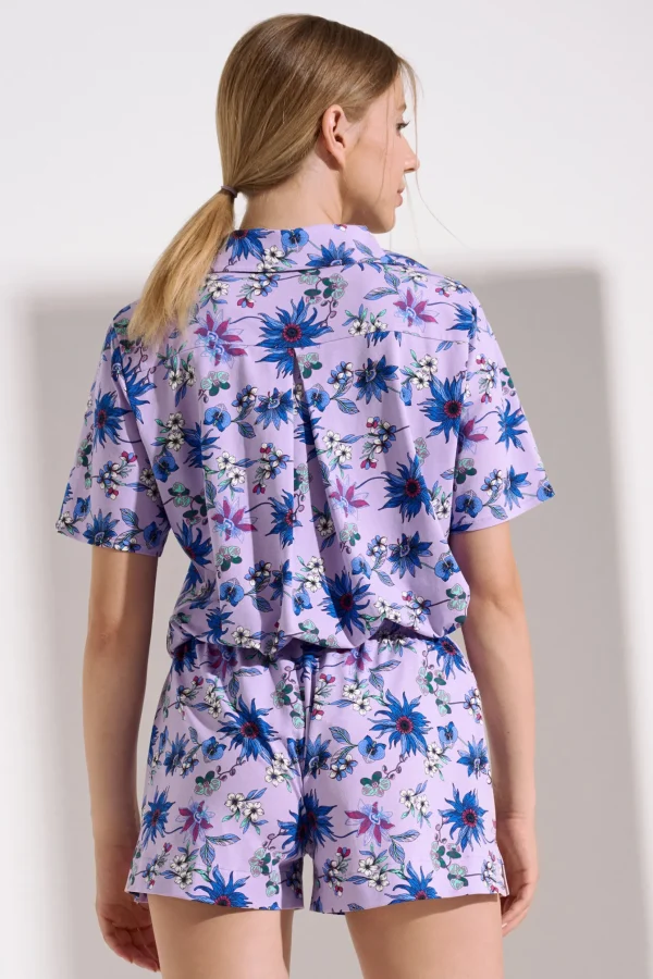 Pyjama mit Schlafshirt und Shorts »Flowers«