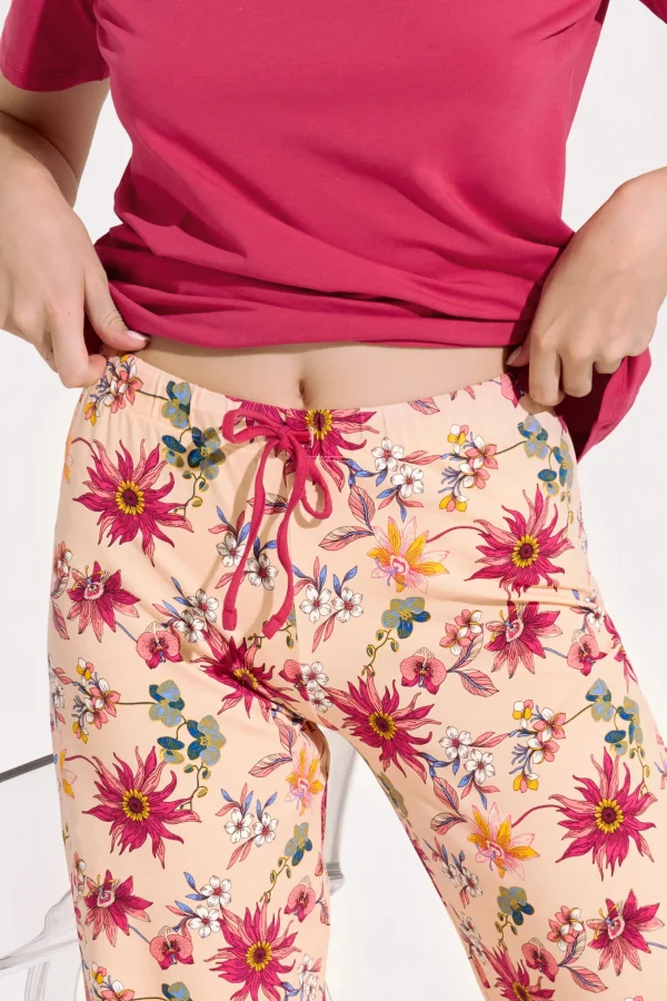 Pyjama mit Schlafshirt und Hose »Flowers«