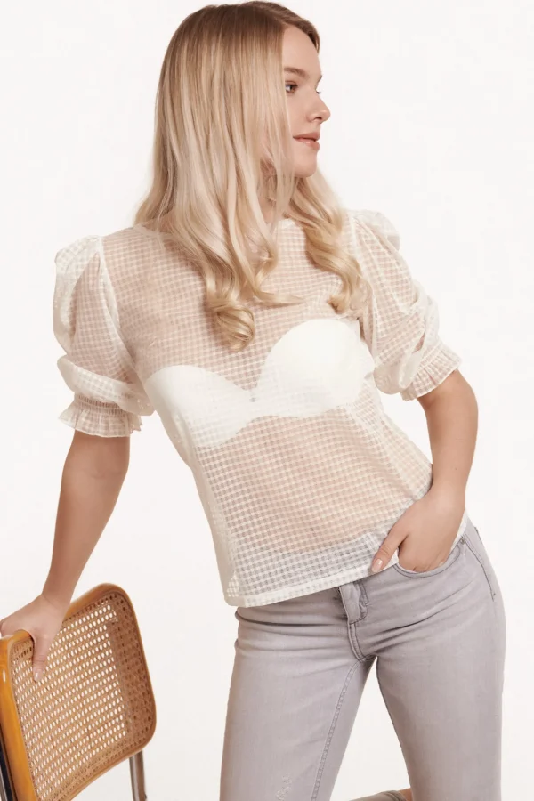 Transparente Bluse mit Puff-Ärmeln Limitless